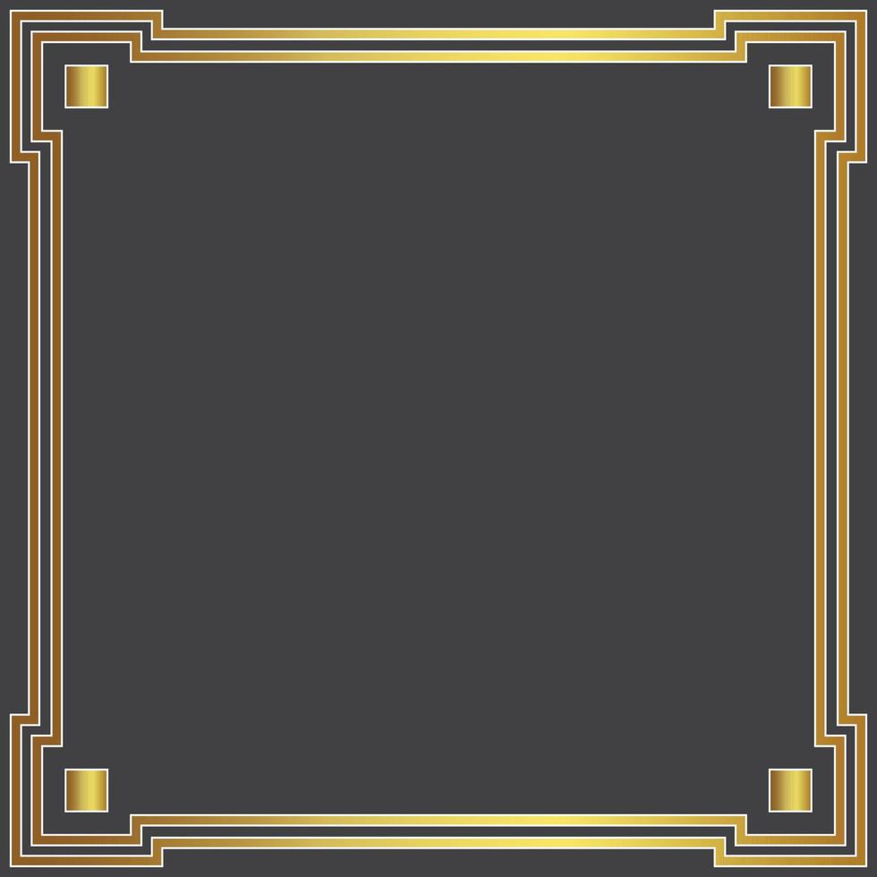 Golden Islamic Square Frame vector