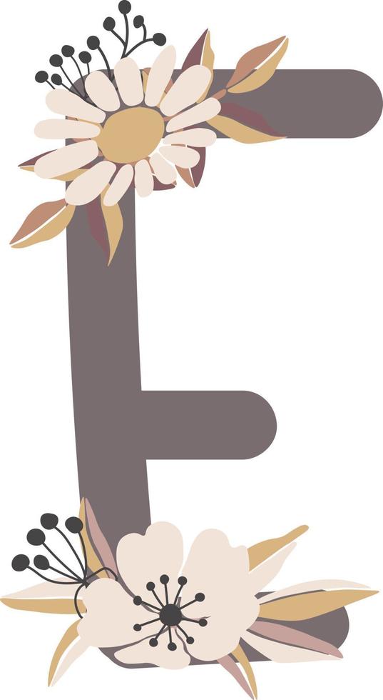 flower letter, flower arrangements, cute graphic elements to create your own design. vector
