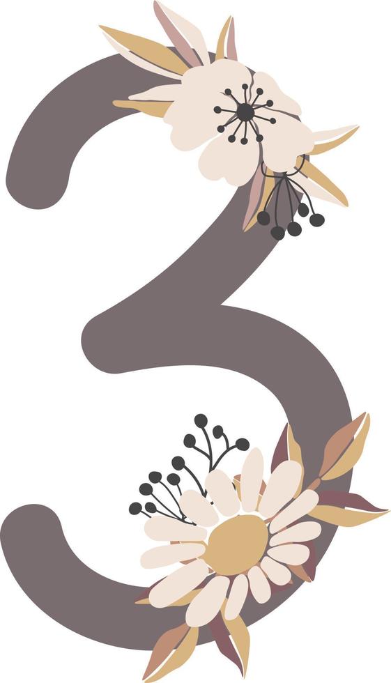 flower number, flower arrangements, cute graphic elements to create your own design. vector