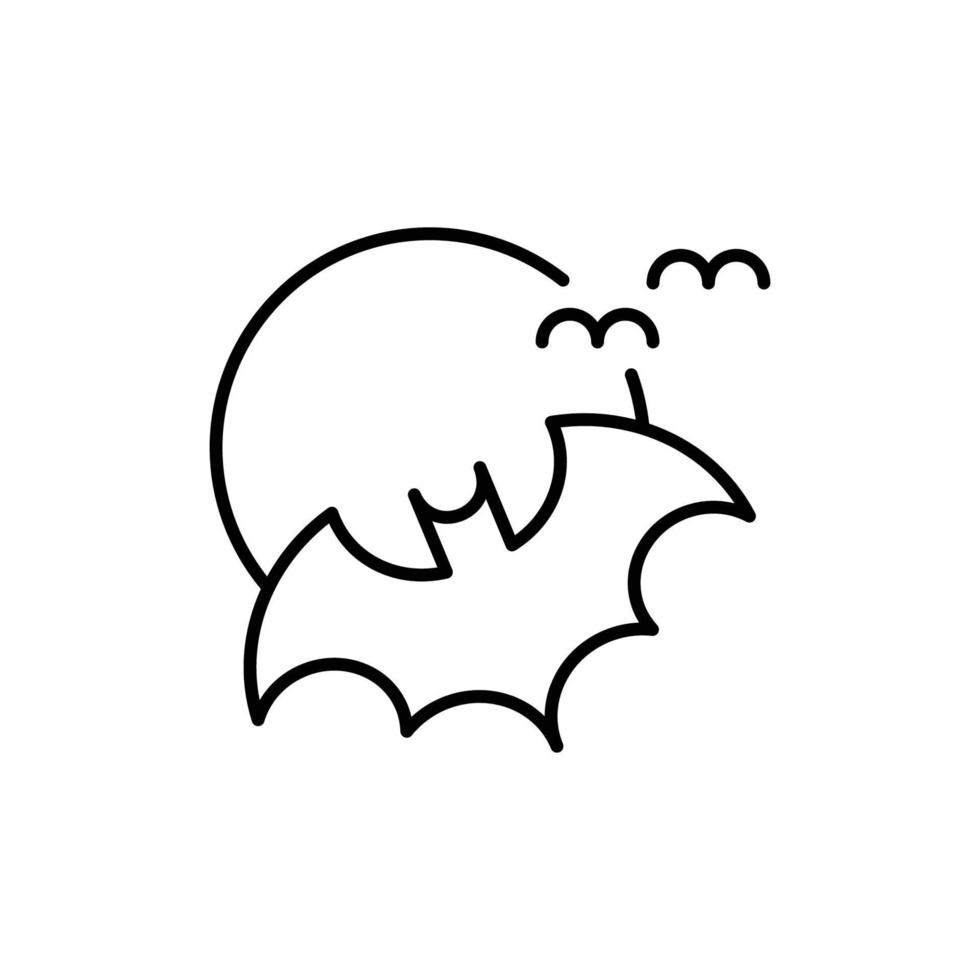 bat icon. outline icon vector