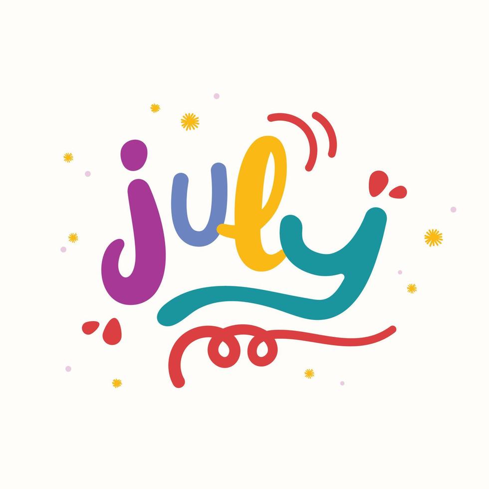 colorful fun monthly calendar month lettering typography 23133117 ...