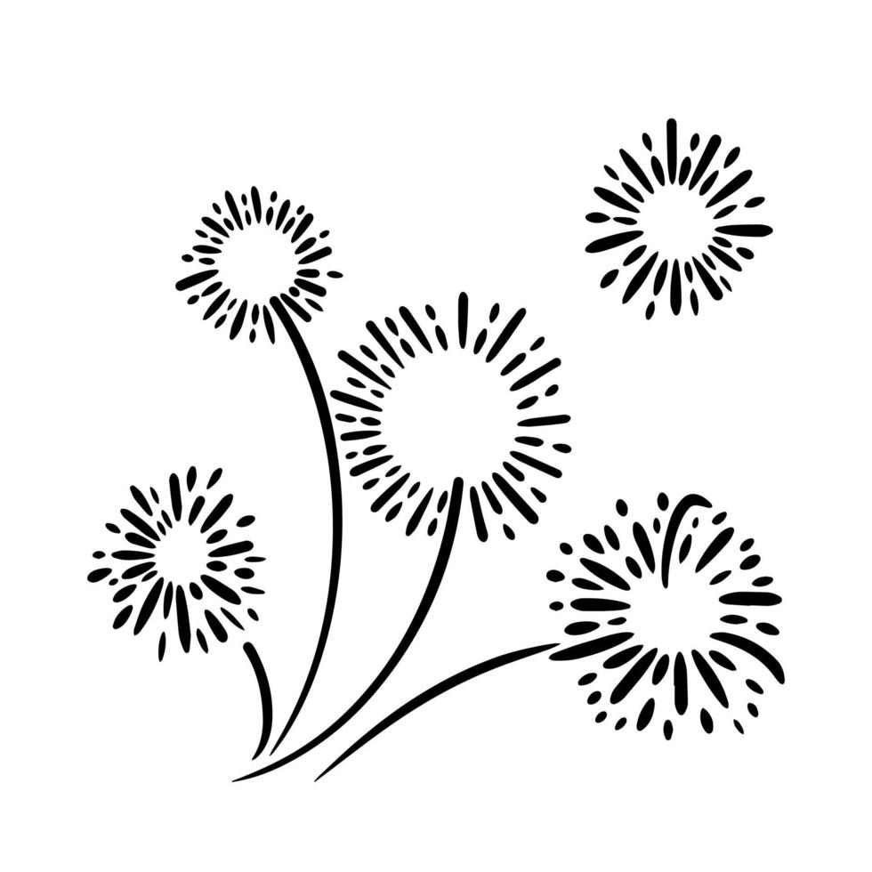 fuegos artificiales, dibujado a mano starburst, ilustración vectorial. vector