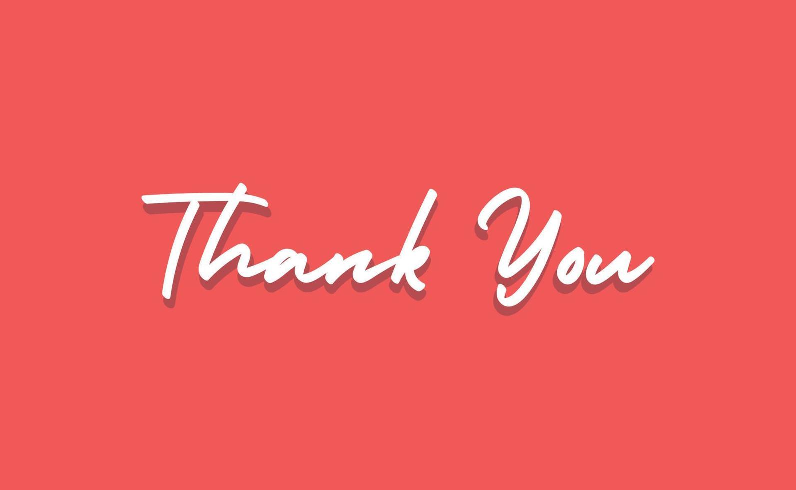 Thank you lettering text with drop shadow. Hand drawn style thanking message. Cursive calligraphic vector. vector