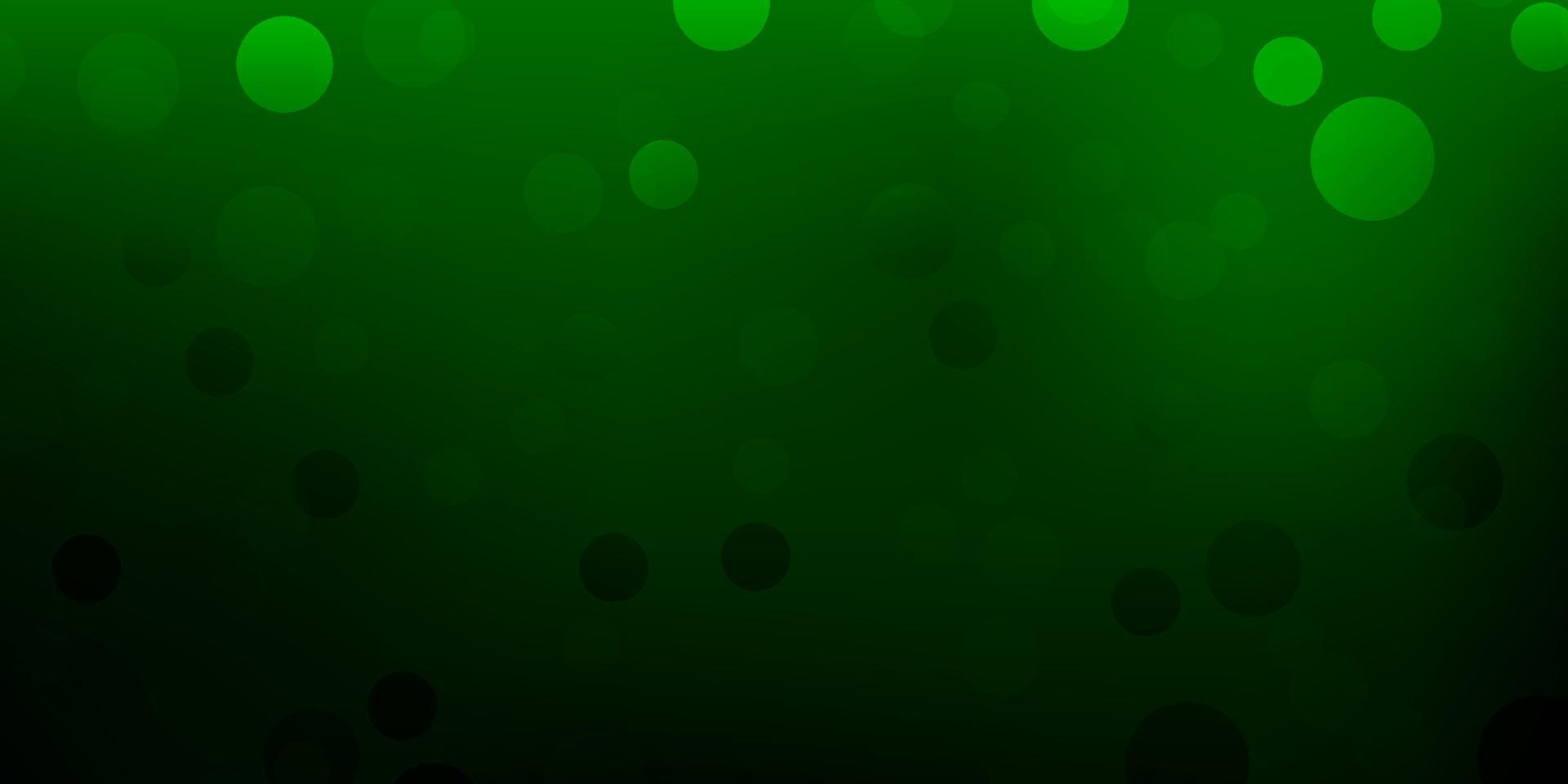 Dark green vector template with circles.