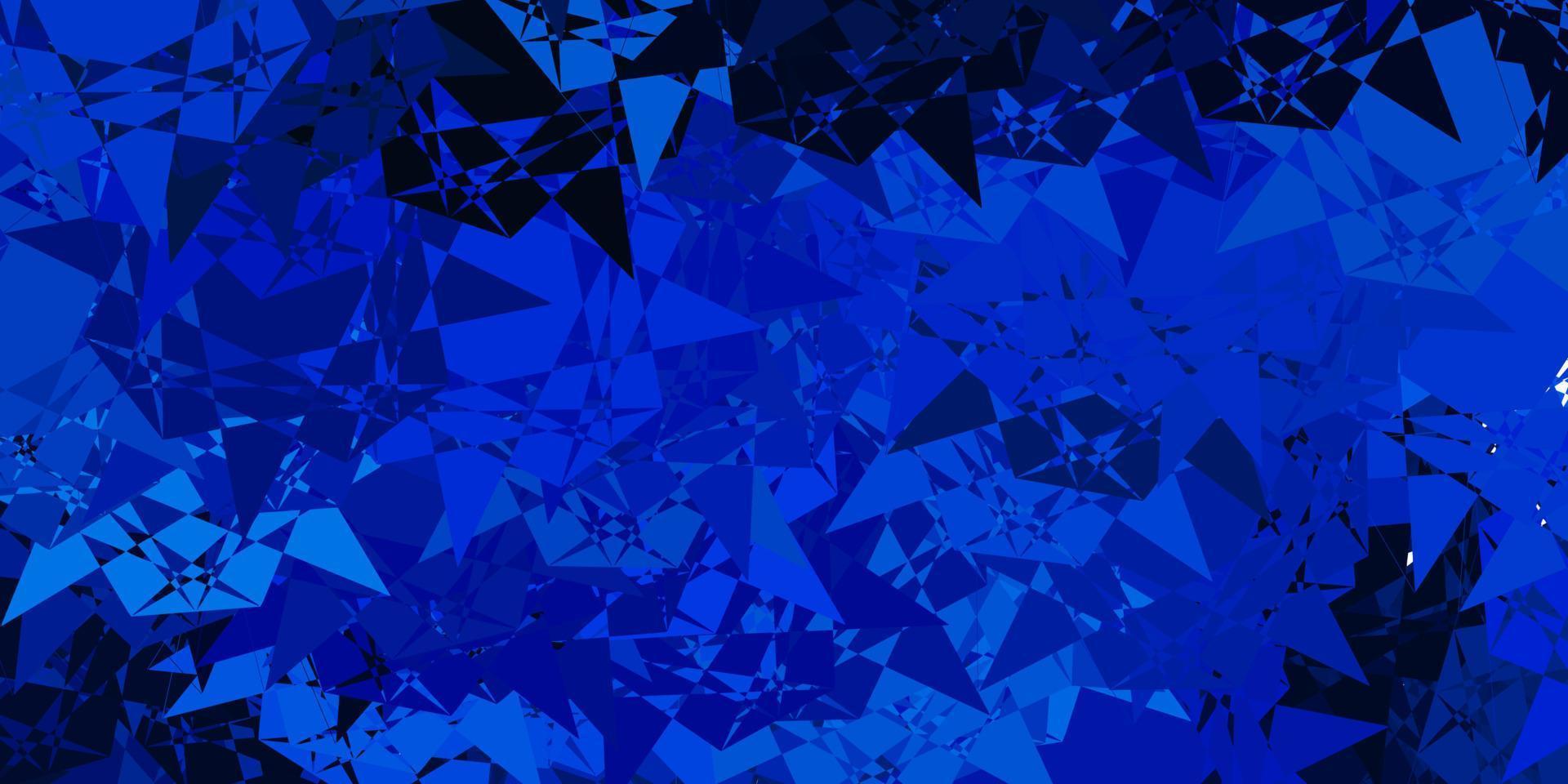 Dark BLUE vector backdrop with triangles, lines.