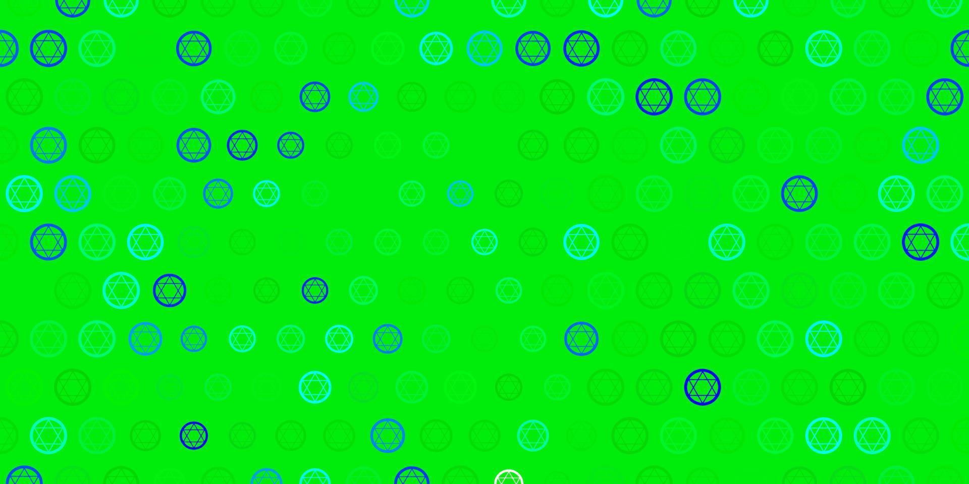 Light Green vector background with occult symbols.