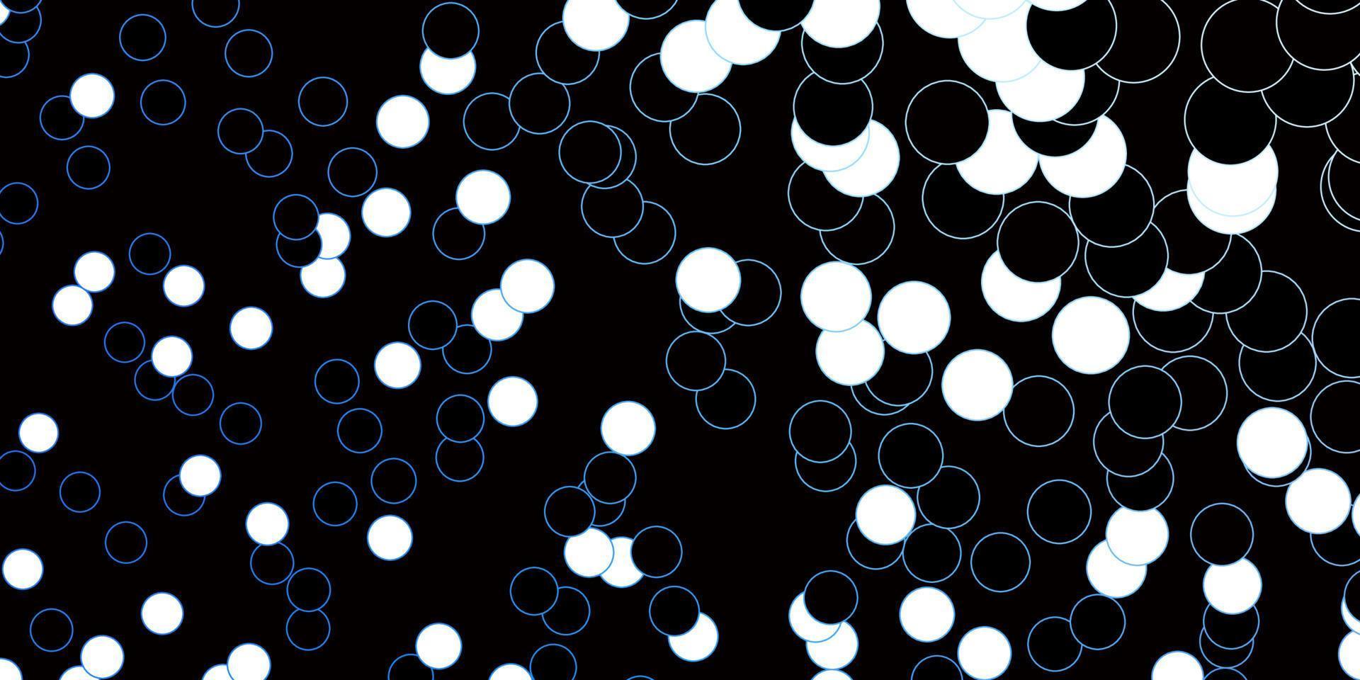 Dark BLUE vector background with bubbles.