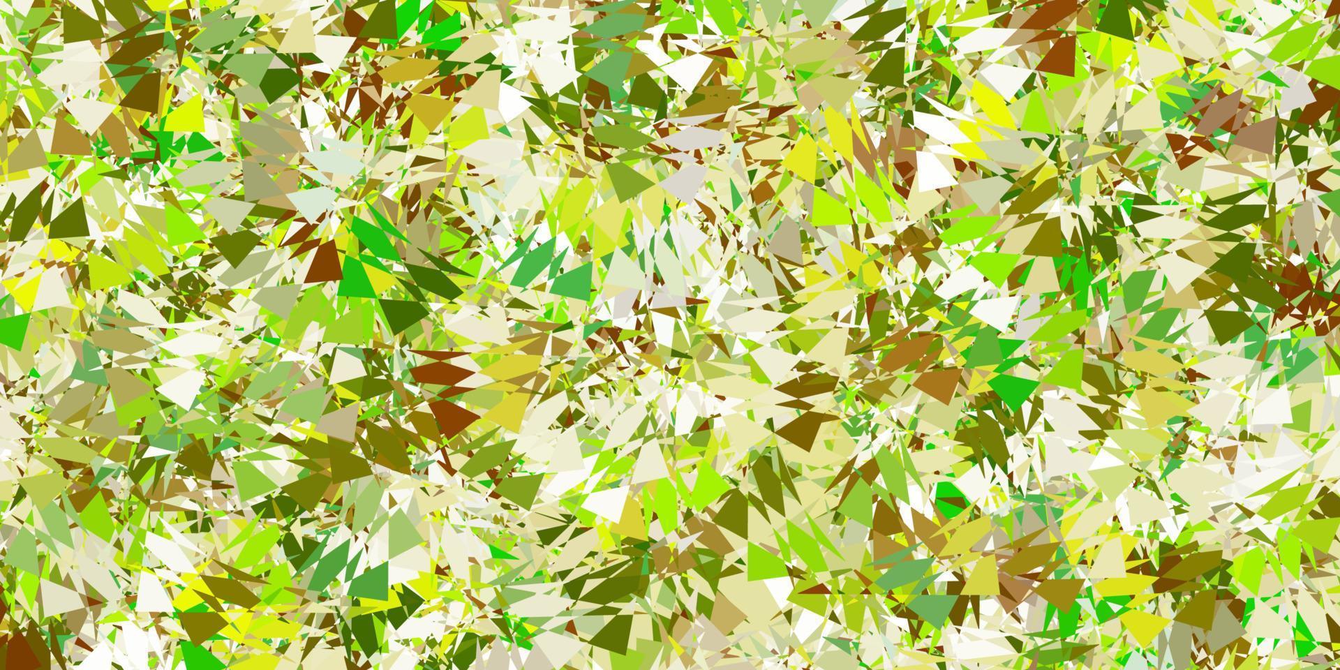 Light green, yellow vector backdrop with triangles, lines.