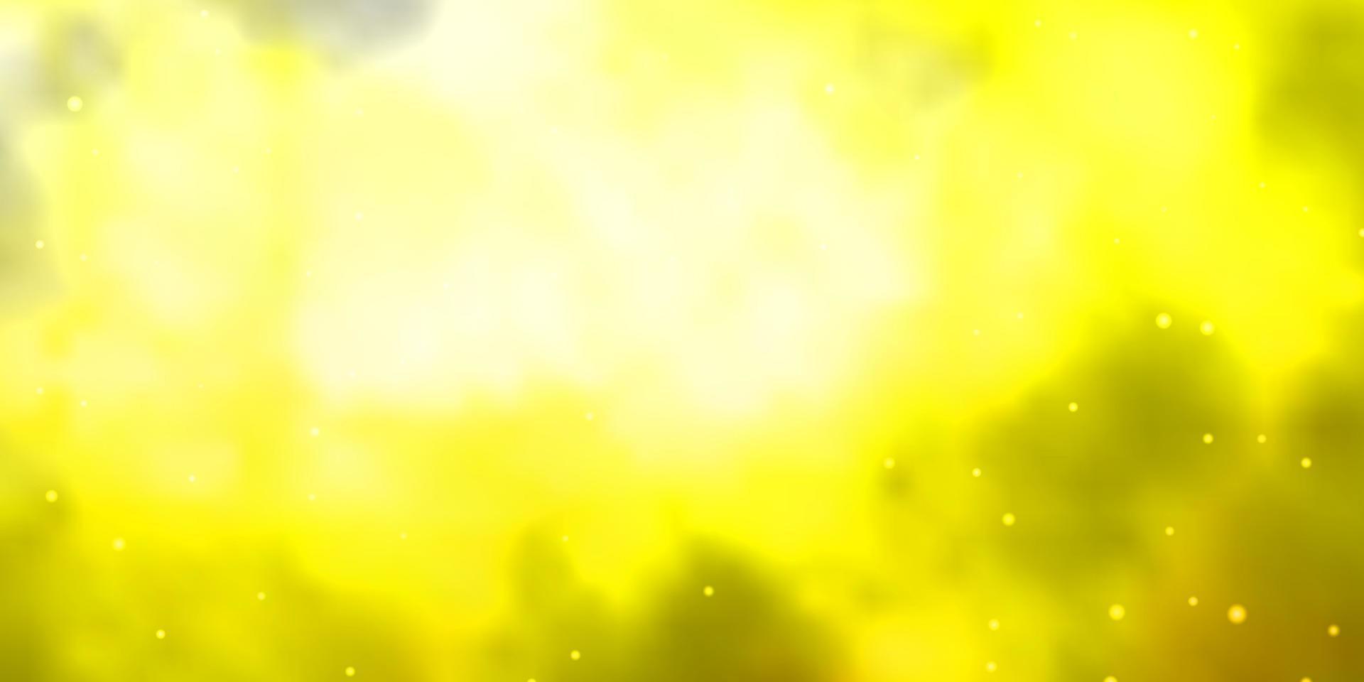 Light Yellow vector pattern with abstract stars.