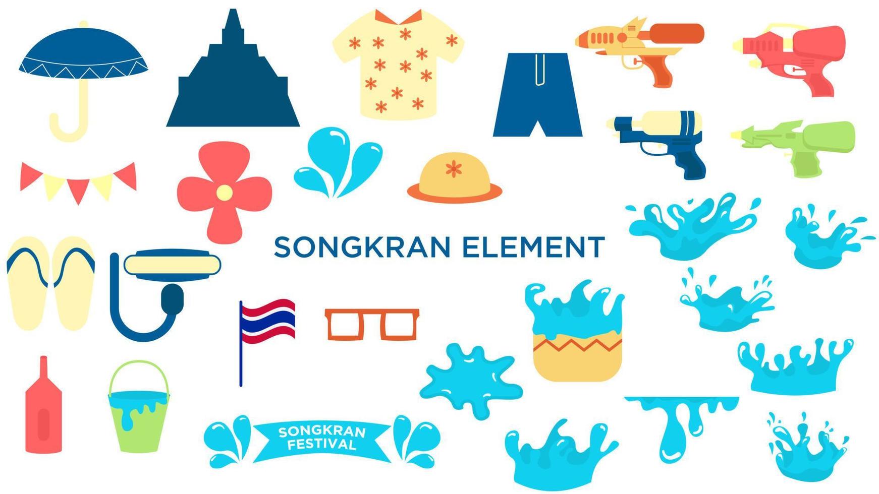 Songkran elemento diseño vector