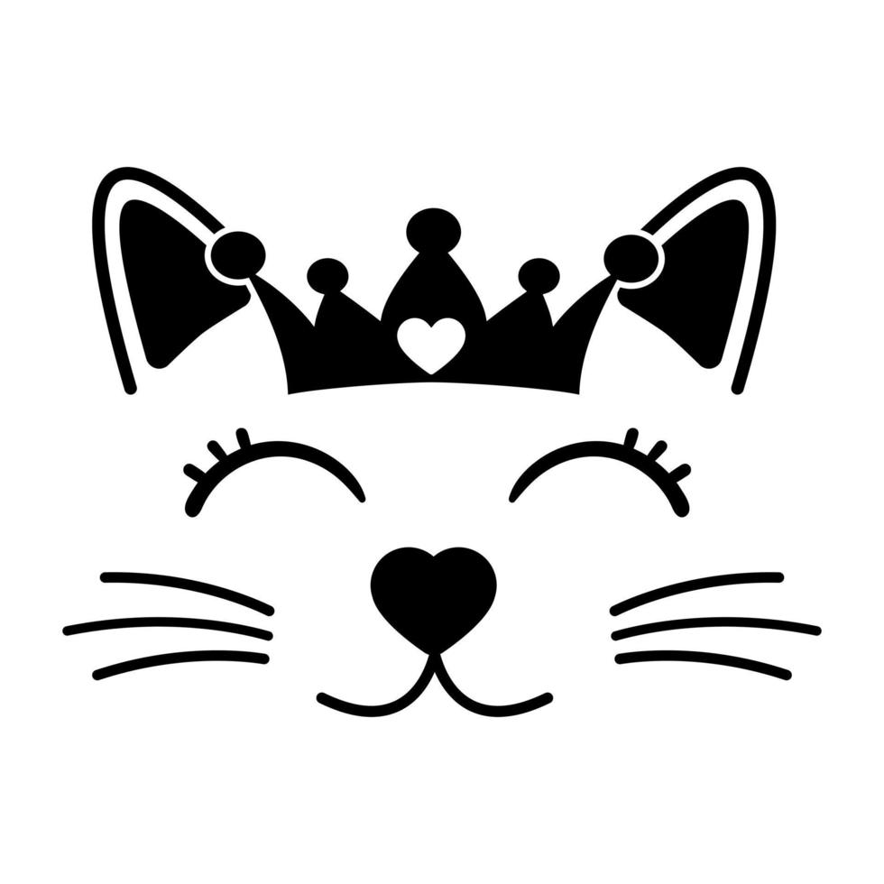 Cat face vector icon. baby cat illustration sign. children pet symbol or logo.