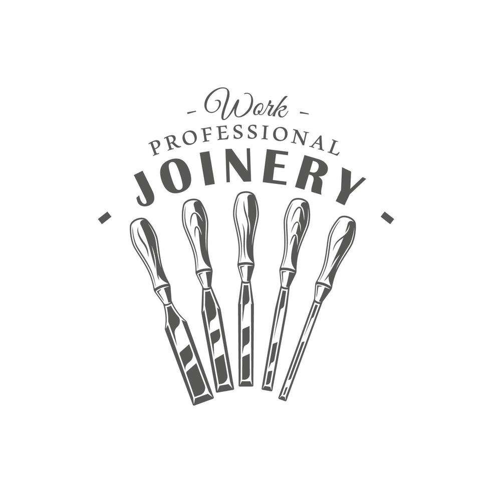 Chisels carpentry label vector