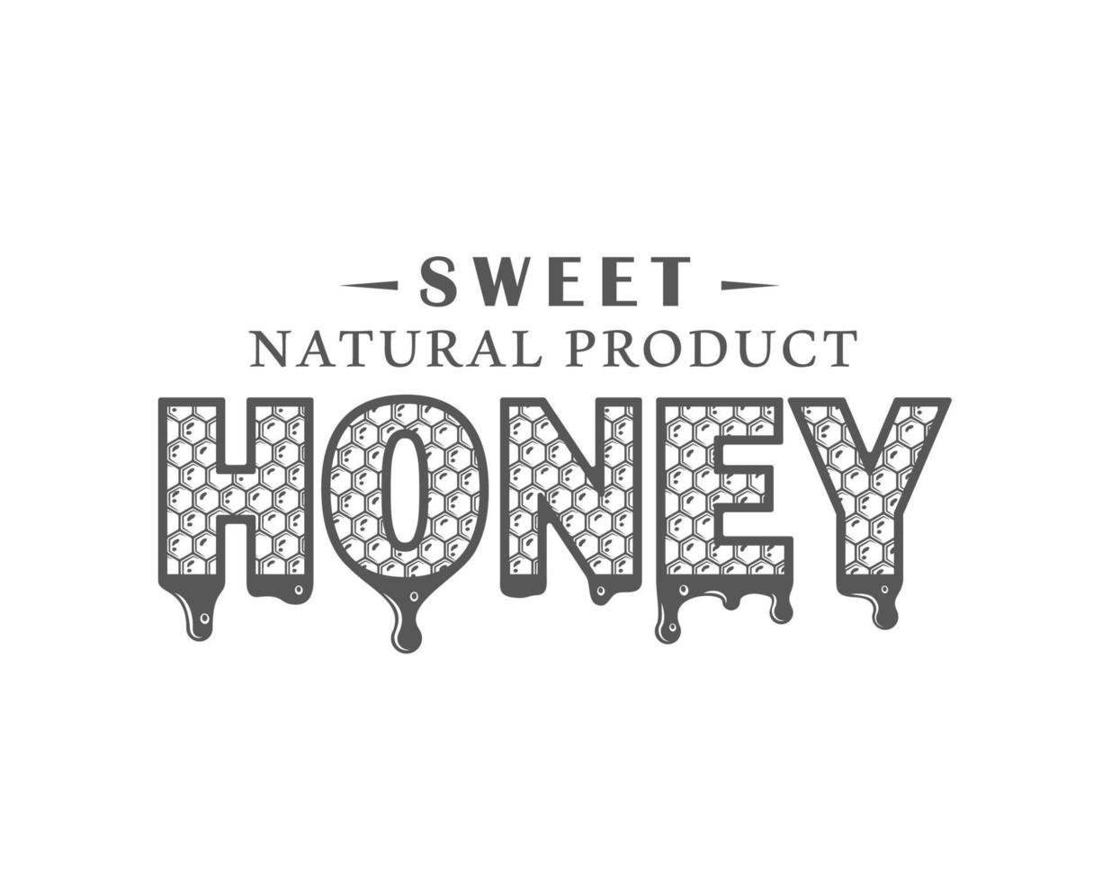 Vintage honey label vector