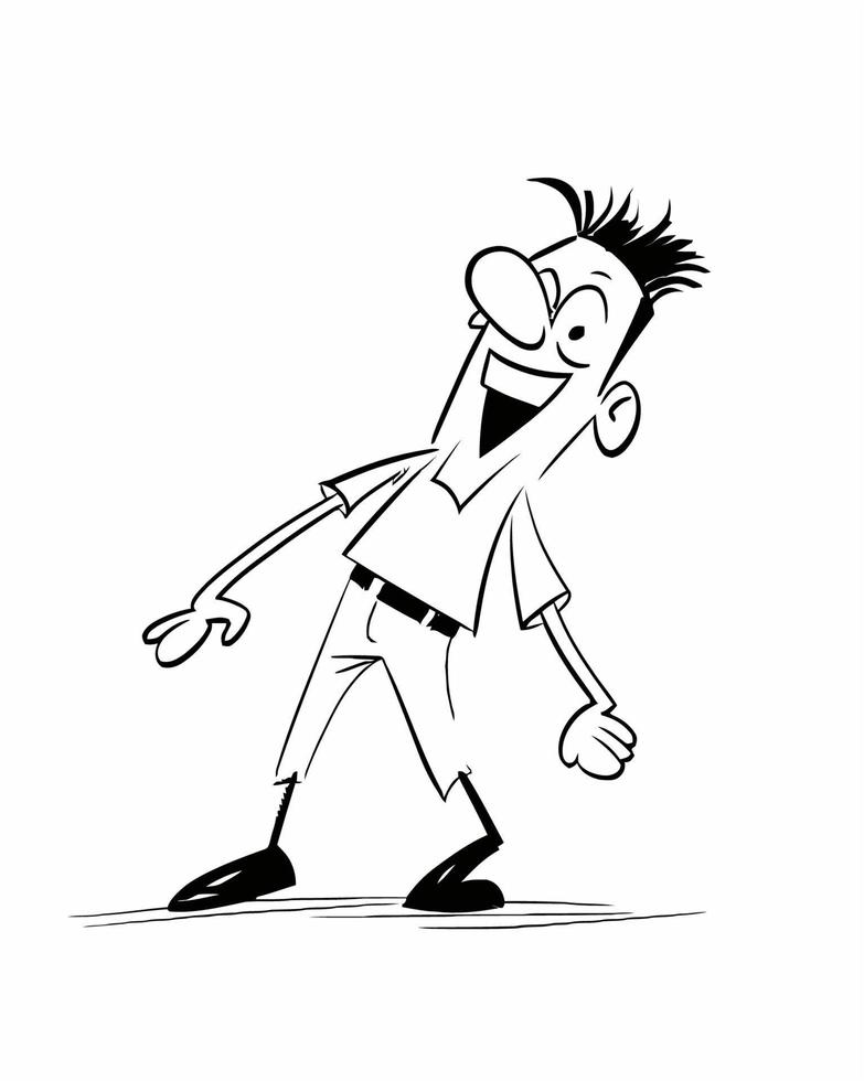 Comedic man laughing vector