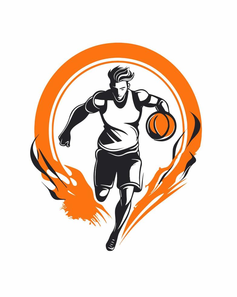 baloncesto jugador logo vector