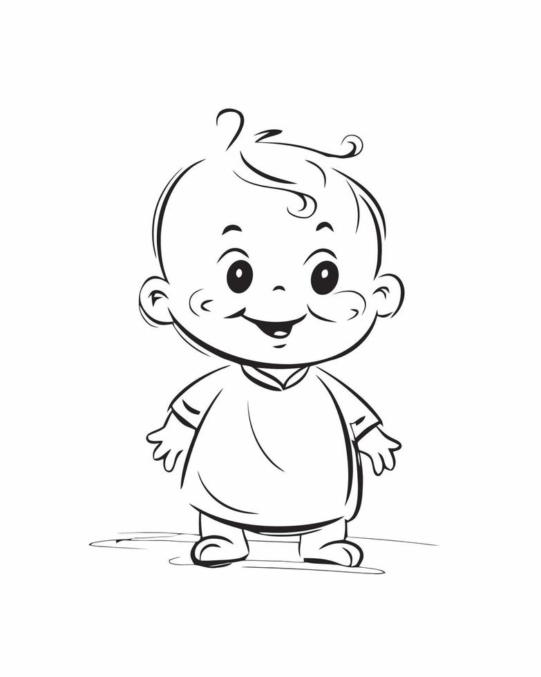 Simple cute smiling baby vector