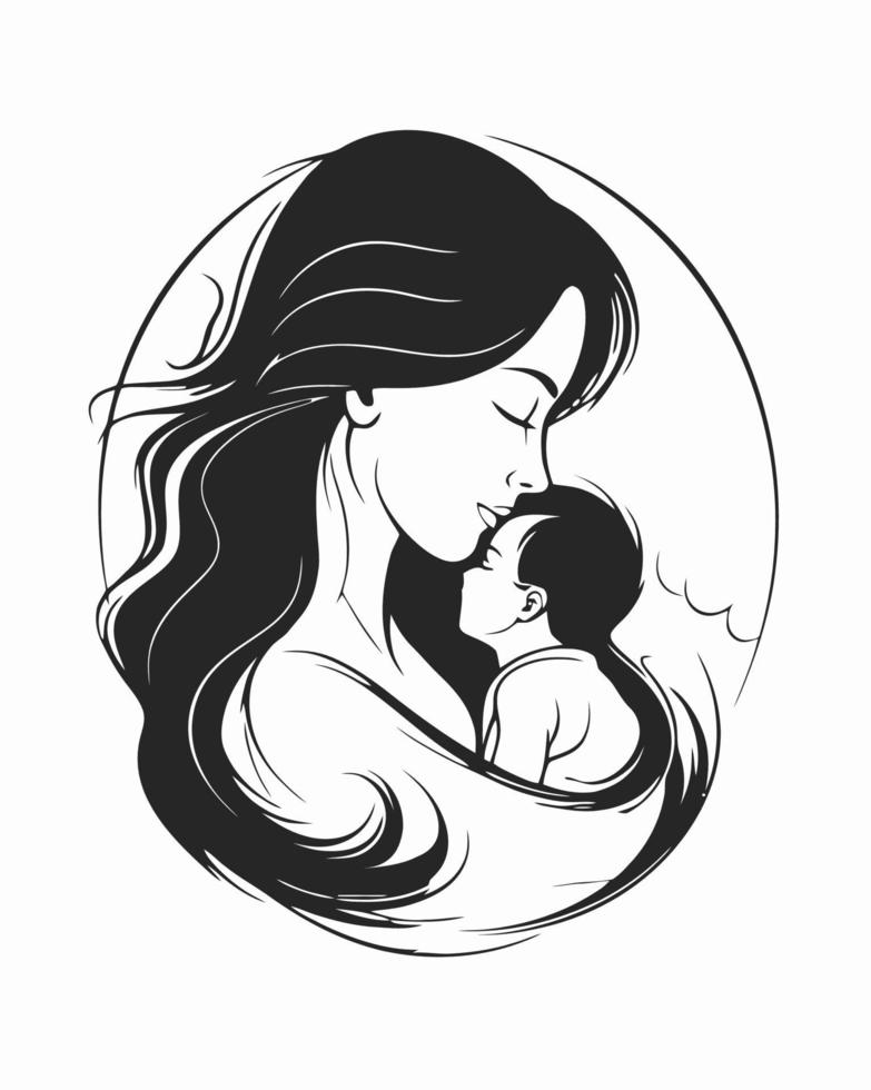 Mother bonding with her child vector