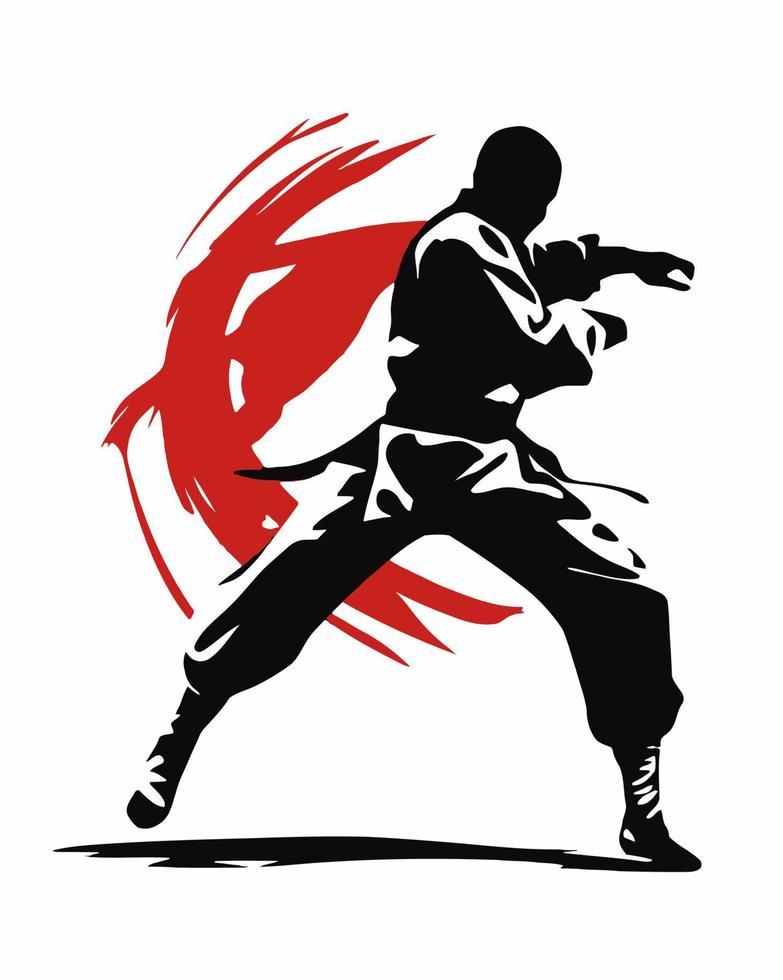 Martial Artist black and red vector