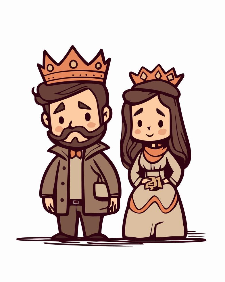 Modest king and queen vector