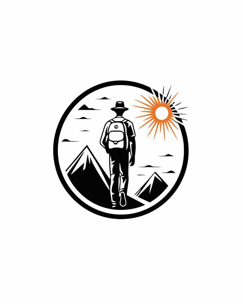 man traveling logo vector
