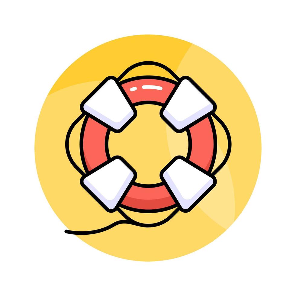 Lifebuoy icon in cute style isolated on white background, beautiful vector of lifeguard