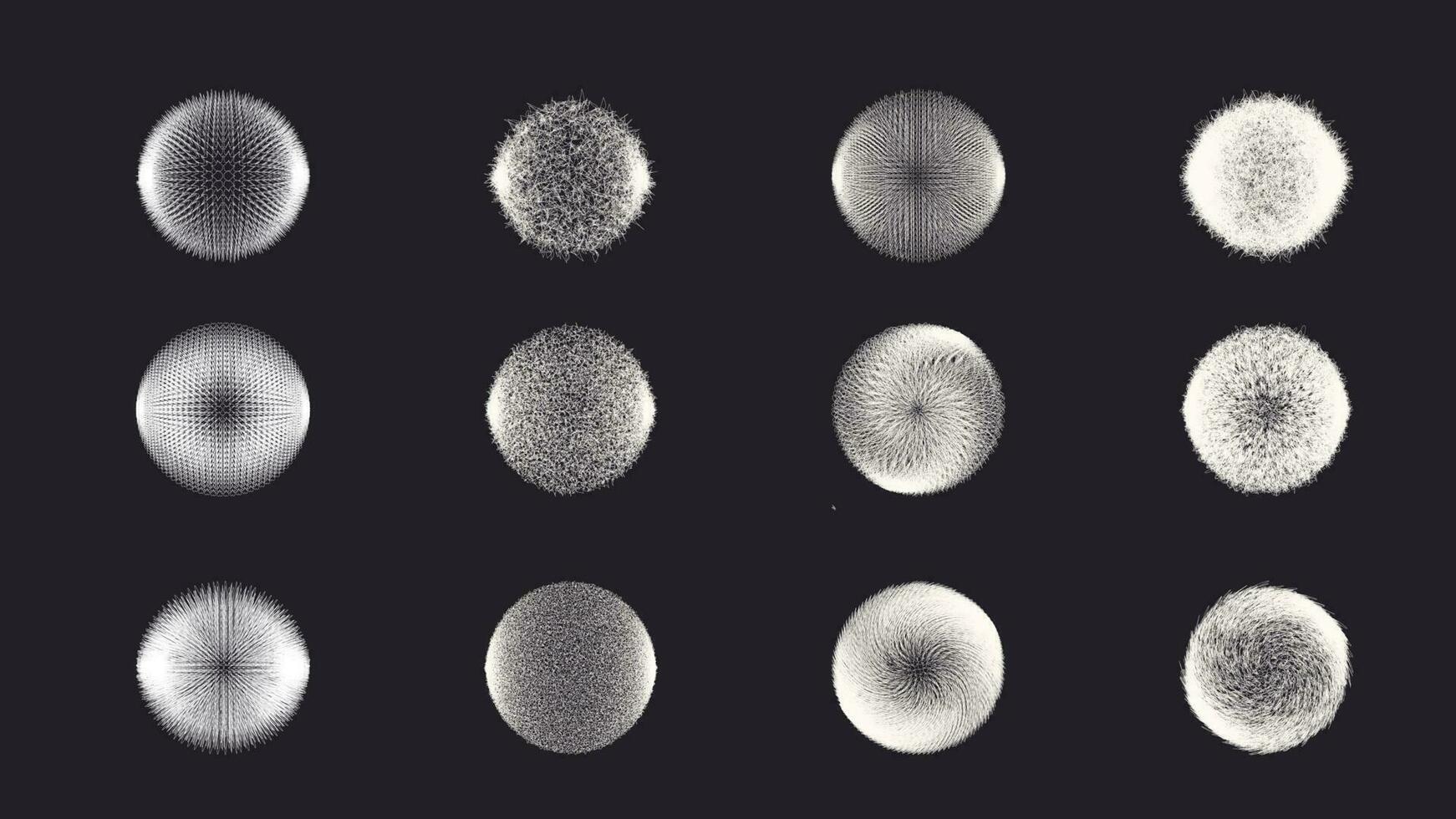 Abstract vector spheres and textures illustration isolated graphic overlays