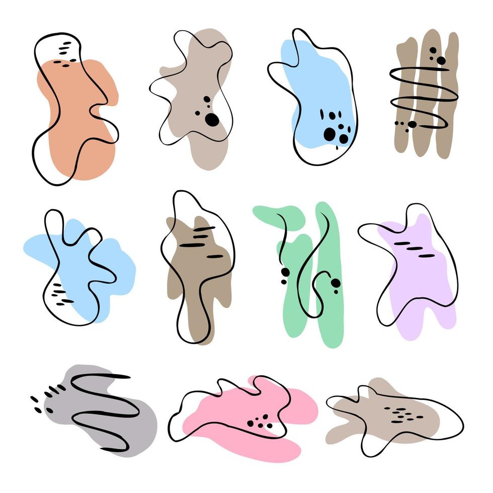 a set of abstract drawing collection vector