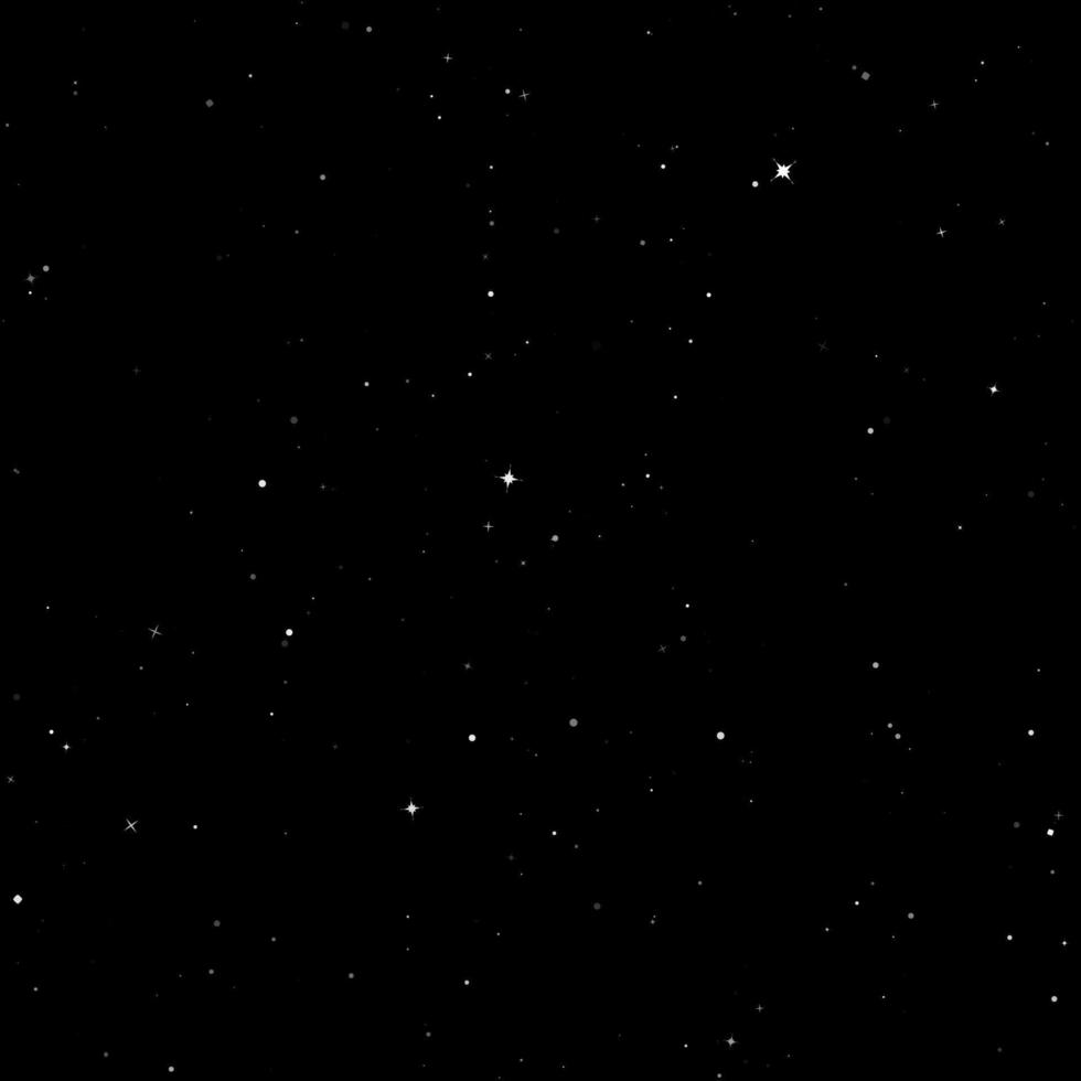 Infinity of Universe. Dark night sky. Space with shiny stars. Vector illustration