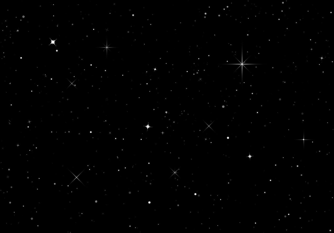 Starry sky. Dark night sky. Infinity space with shiny stars. Vector background