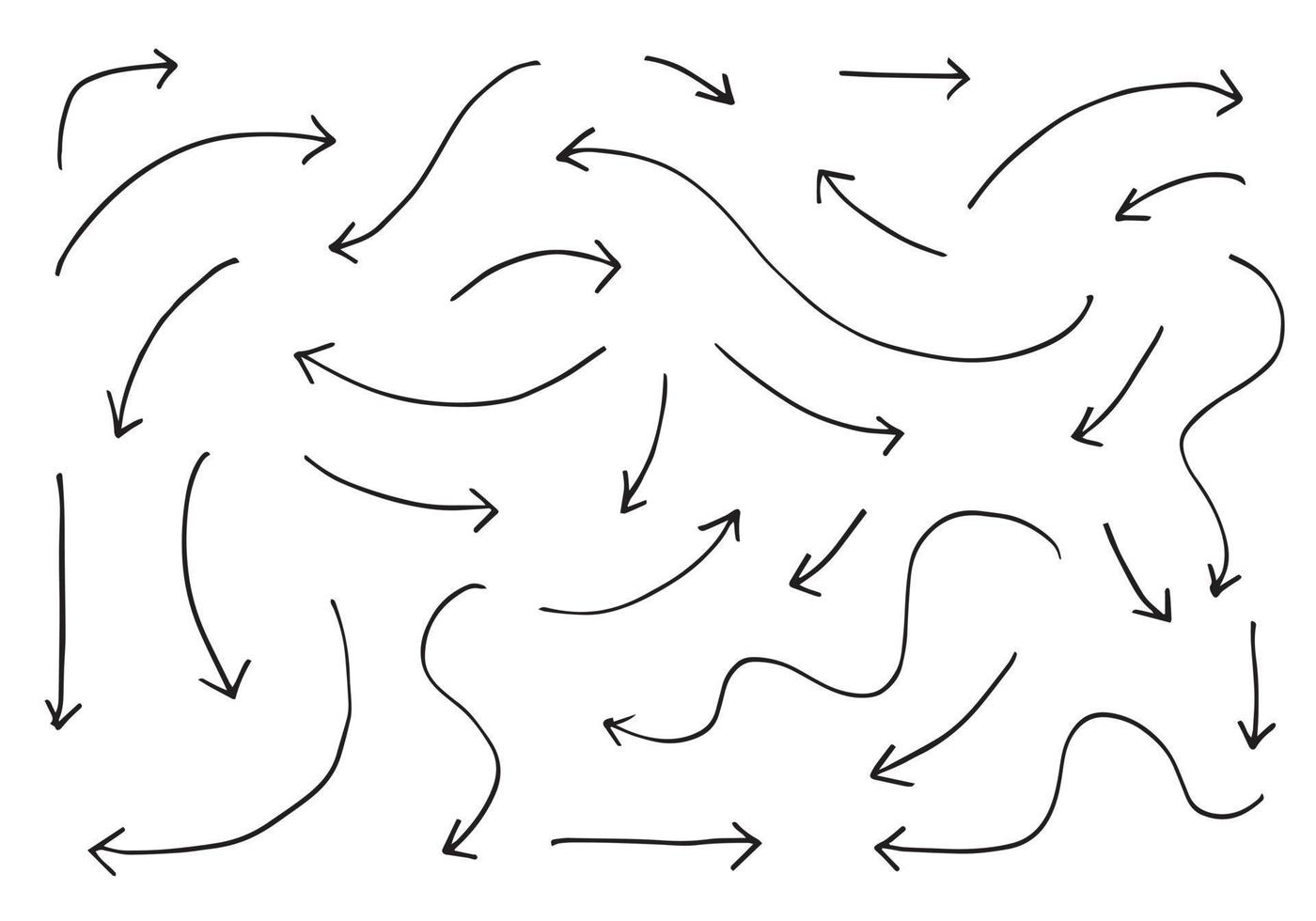 hand drawn vector arrows set on white background.vector EPS