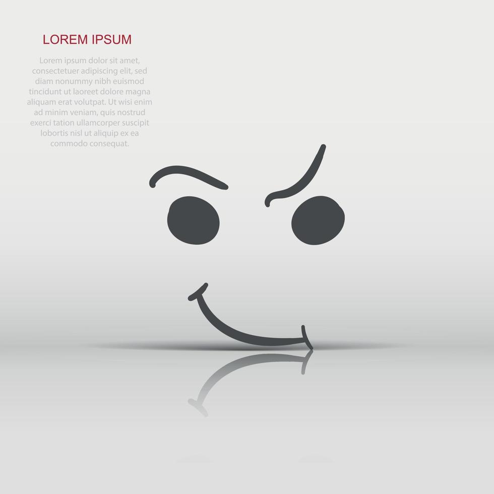 Simple smile vector icon. Hand drawn face doodle illustration on isolated background.