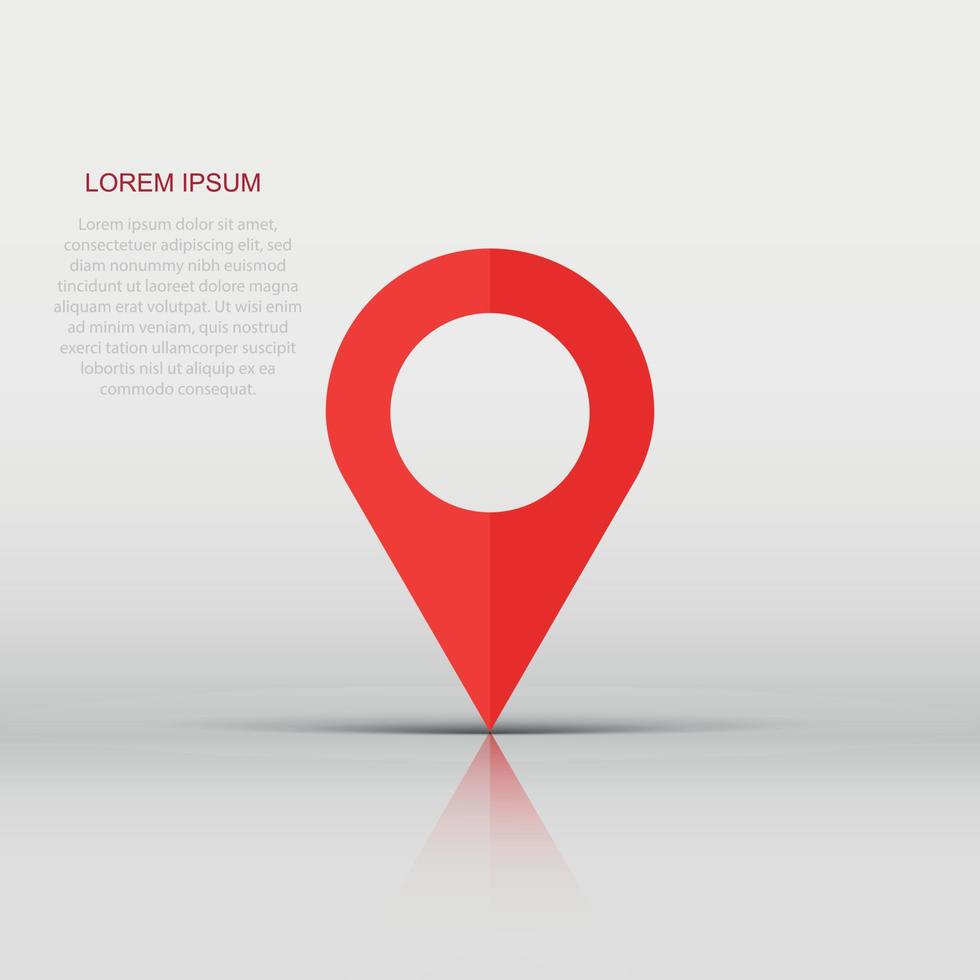 Vector pin location icon in flat style. Navigation map, gps sign illustration pictogram. Pin business concept.