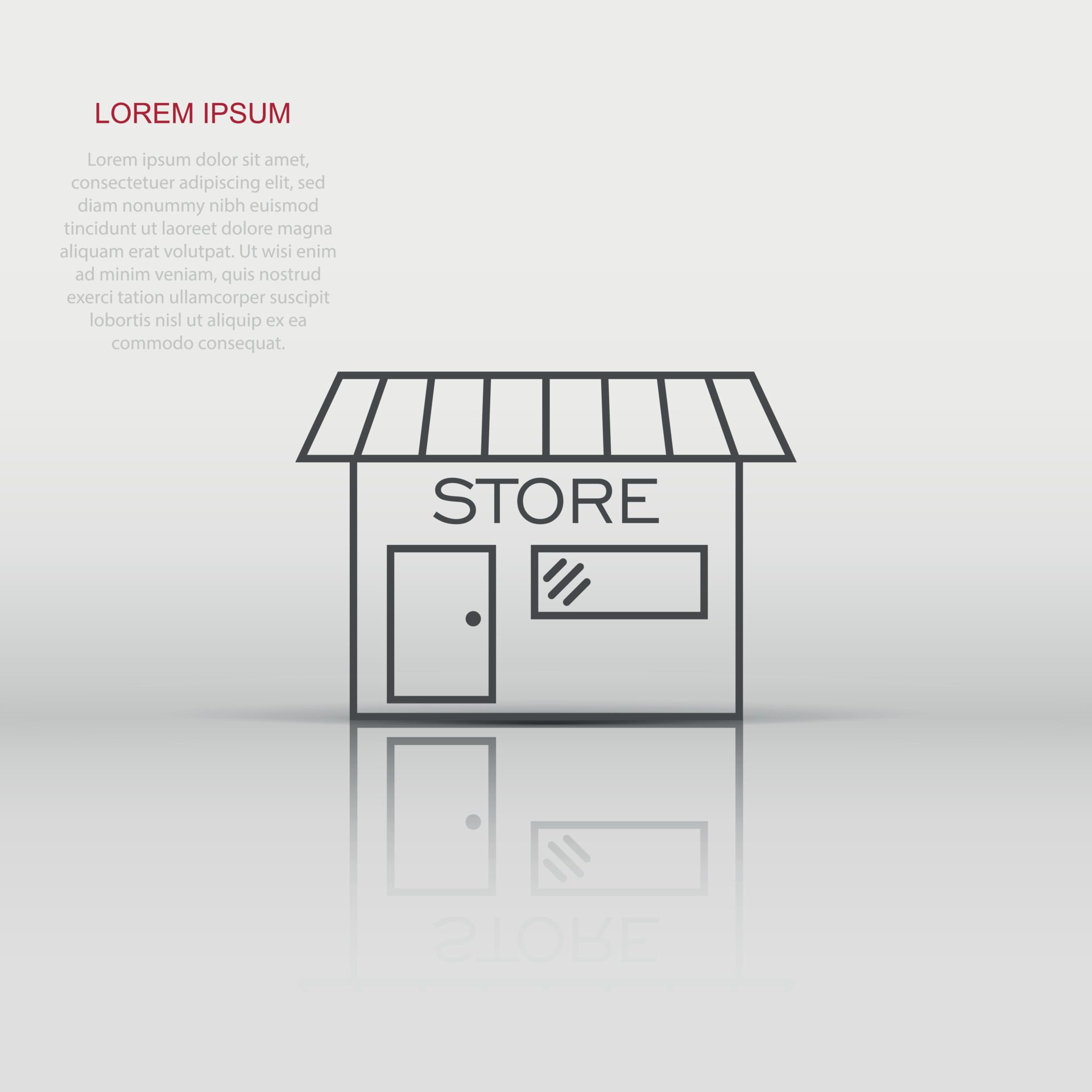 Vector store house icon in flat style. Shop sign illustration pictogram