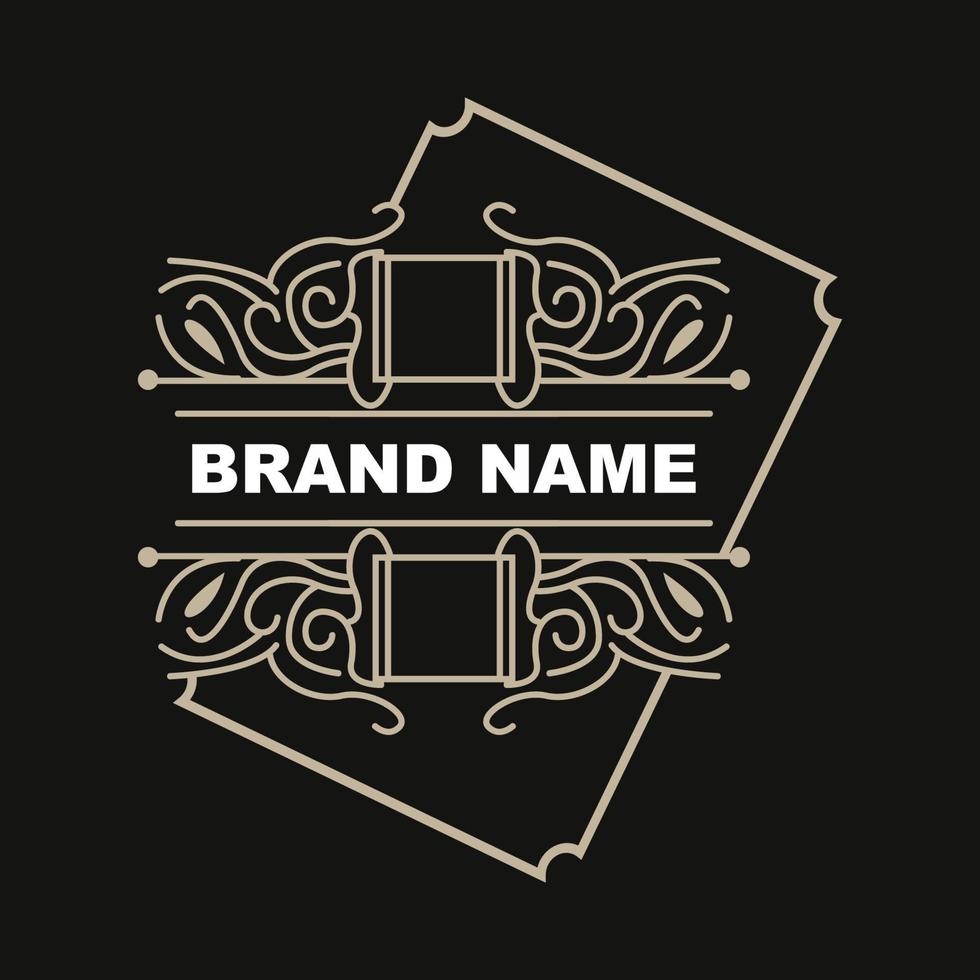 Elegant Minimalist Ornament Logo Template Luxury Ornament Wedding Decoration Business, Batik Style Invitation, Batik, Frasion, Initial Brand Design vector