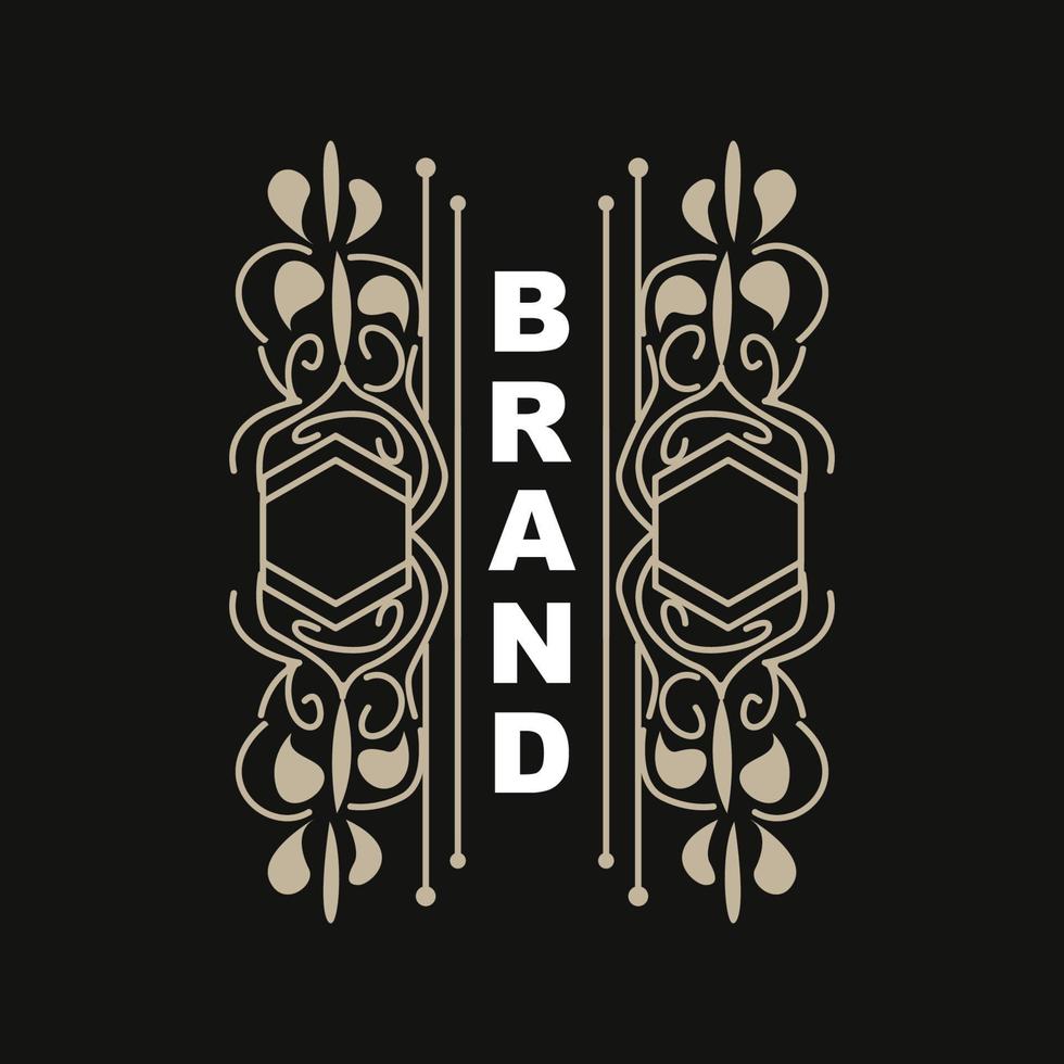 Elegant Minimalist Ornament Logo Template Luxury Ornament Wedding Decoration Business, Batik Style Invitation, Batik, Frasion, Initial Brand Design vector