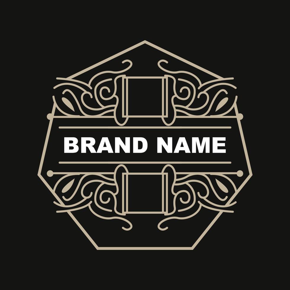 Elegant Minimalist Ornament Logo Template Luxury Ornament Wedding Decoration Business, Batik Style Invitation, Batik, Frasion, Initial Brand Design vector