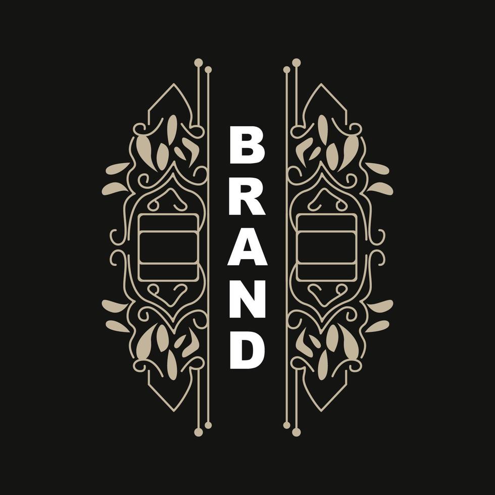 Elegant Minimalist Ornament Logo Template Luxury Ornament Wedding Decoration Business, Batik Style Invitation, Batik, Frasion, Initial Brand Design vector