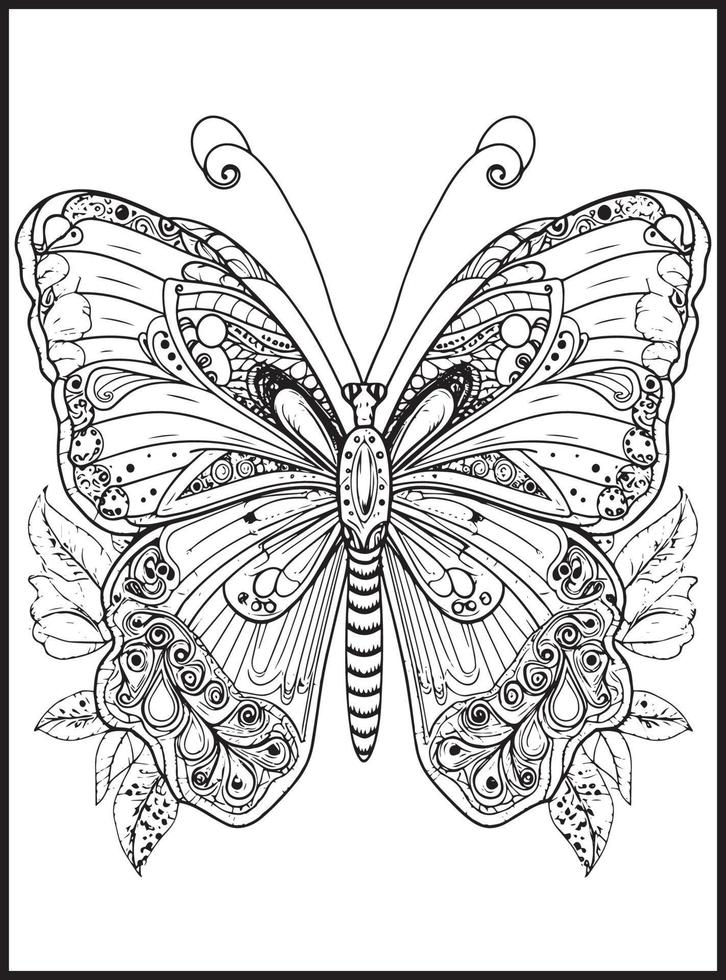 Butterfly Coloring Pages for Adults vector