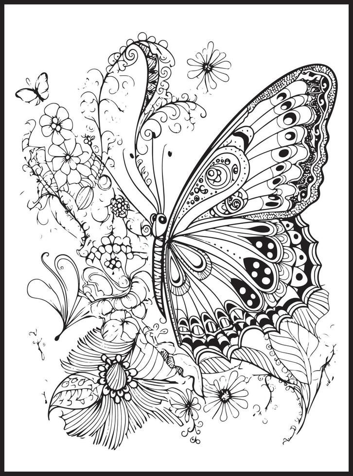 Adult Butterfly Coloring Pages - Butterfly Coloring Pages For Adults Vector 