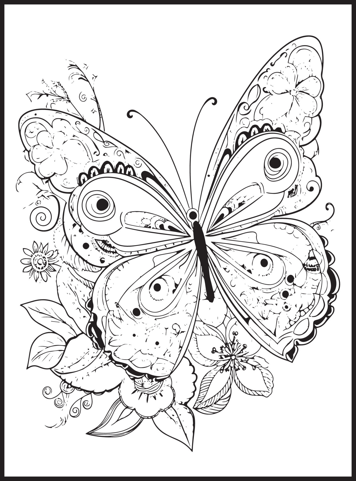 Butterfly Coloring Pages for Adults - Butterfly Coloring Pages For Adults Vector 