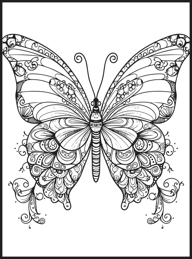 mariposa colorante paginas para adultos vector