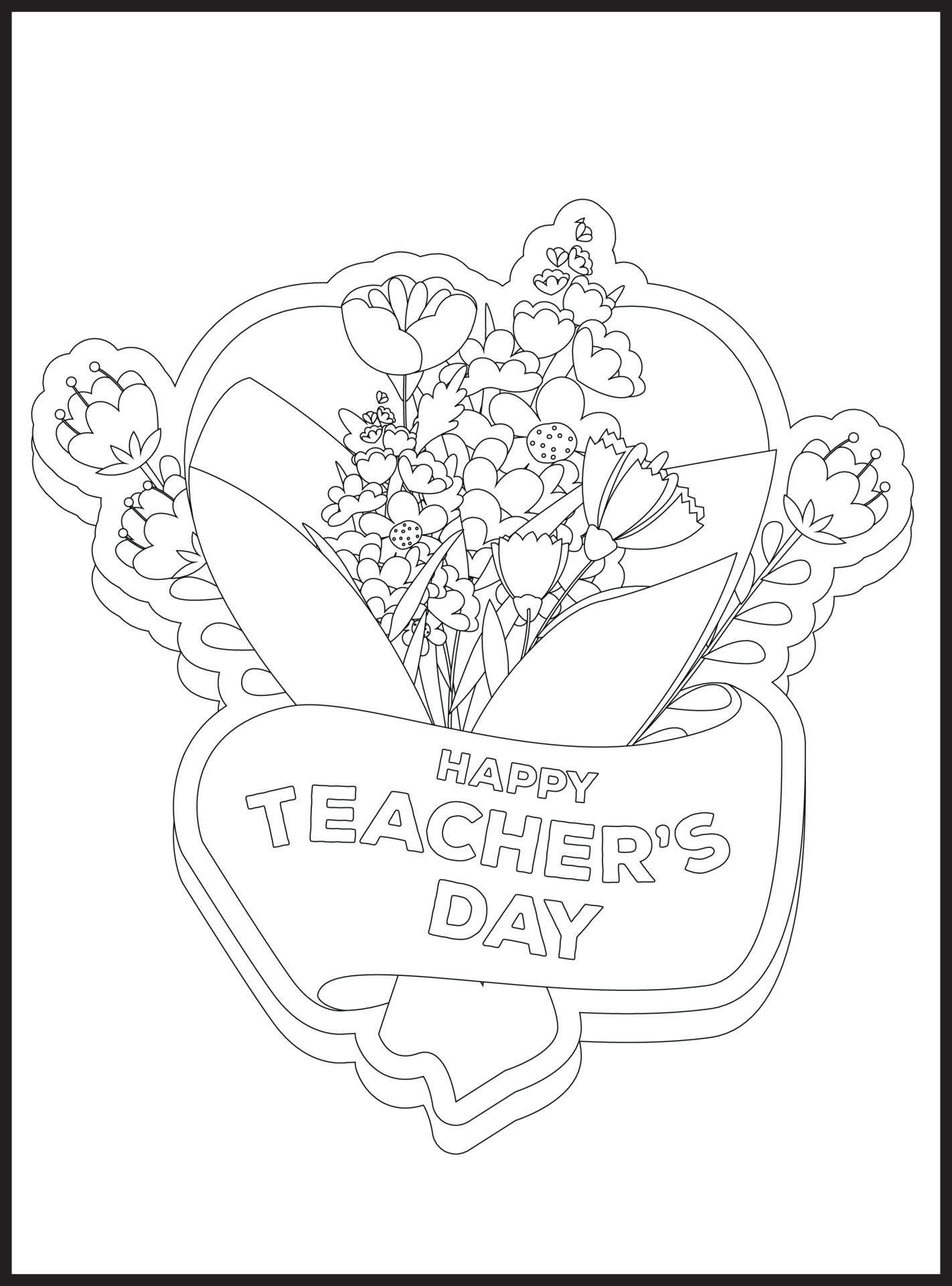 Teachers Day Coloring Pages 23134465 Vector Art At Vecteezy Teachers Day Coloring Pages 23134465 Vector Art At Vecteezy