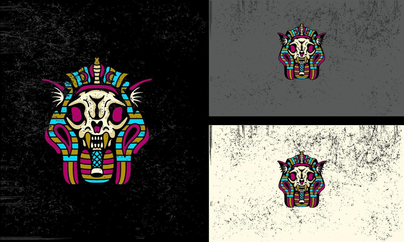 head skull tiger vector illustration mascot design