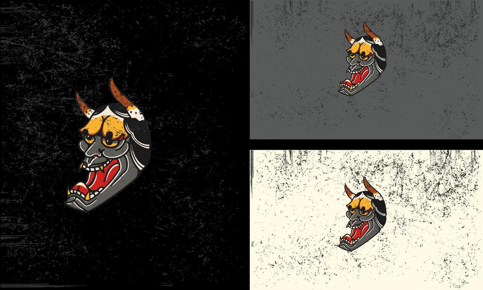 head devil with horn vector illustration mascot design