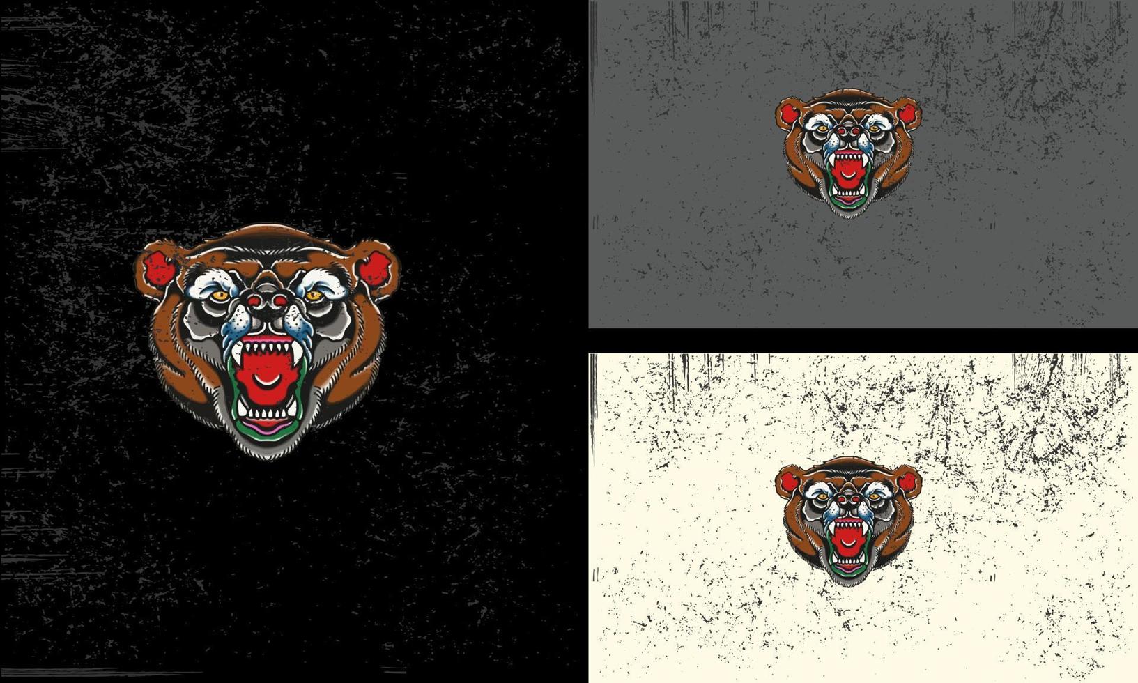 cabeza marrón oso vector ilustración mascota diseño