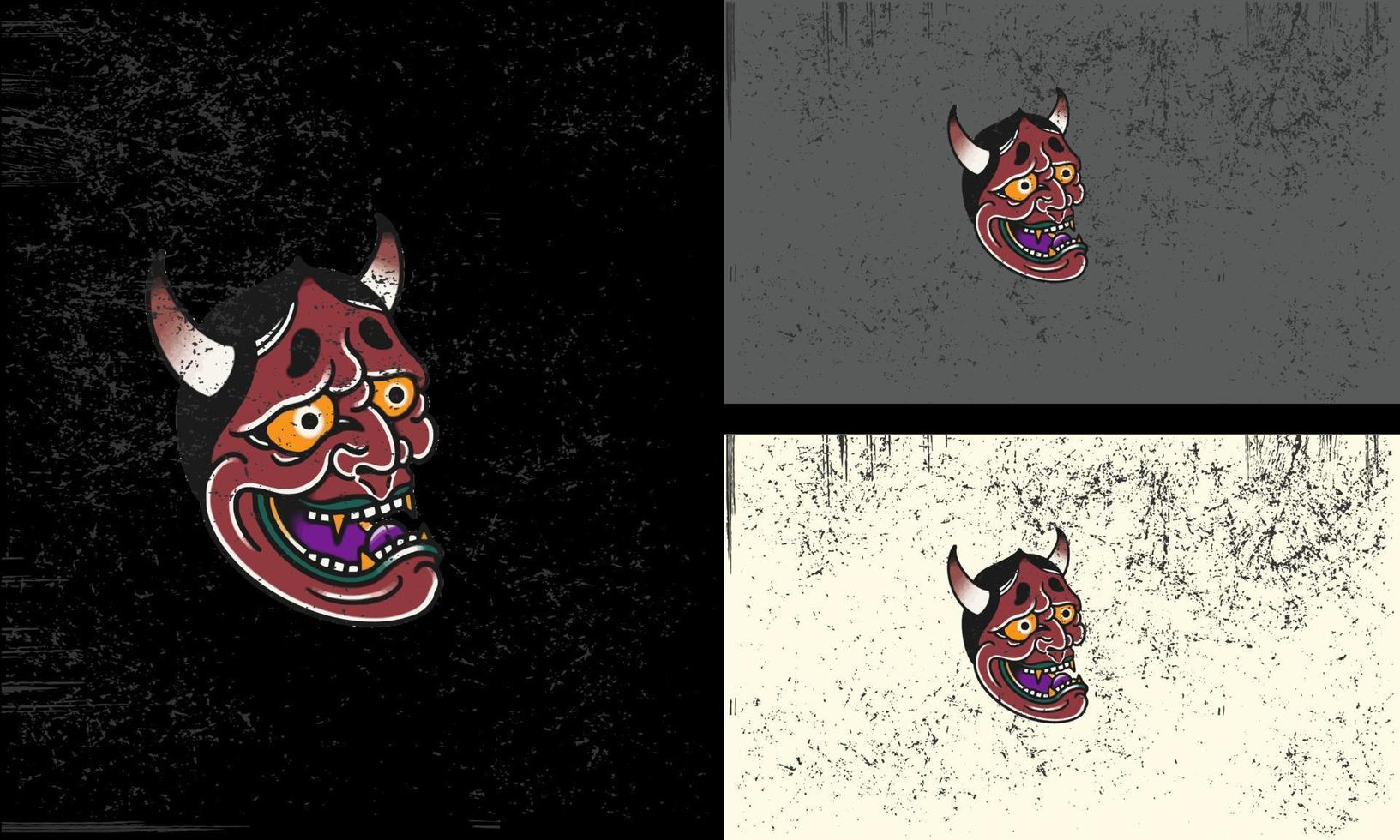 head devil with horn vector illustration mascot design