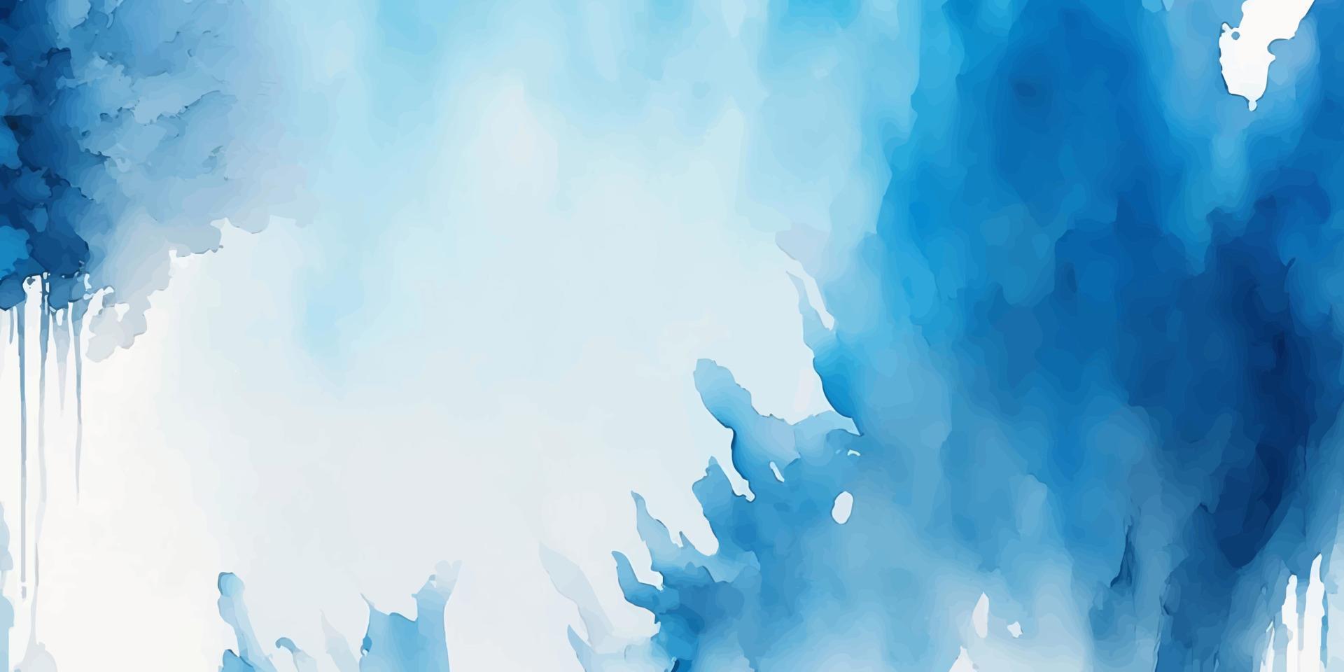 Abstract blue watercolor backdrop. Artistic vector illustration for decorative design of background, header, brochure, poster, card, cover or banner