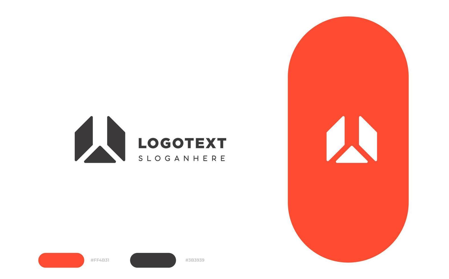 Creative and modern minimalist W logo design vector