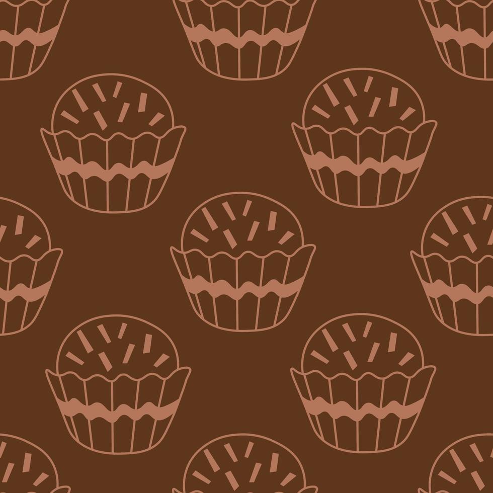 Simple chocolate candy food seamless pattern doodle style vector