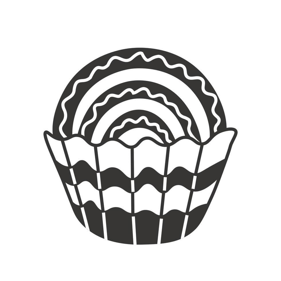 Black and white brigadeiro with rainbow vector